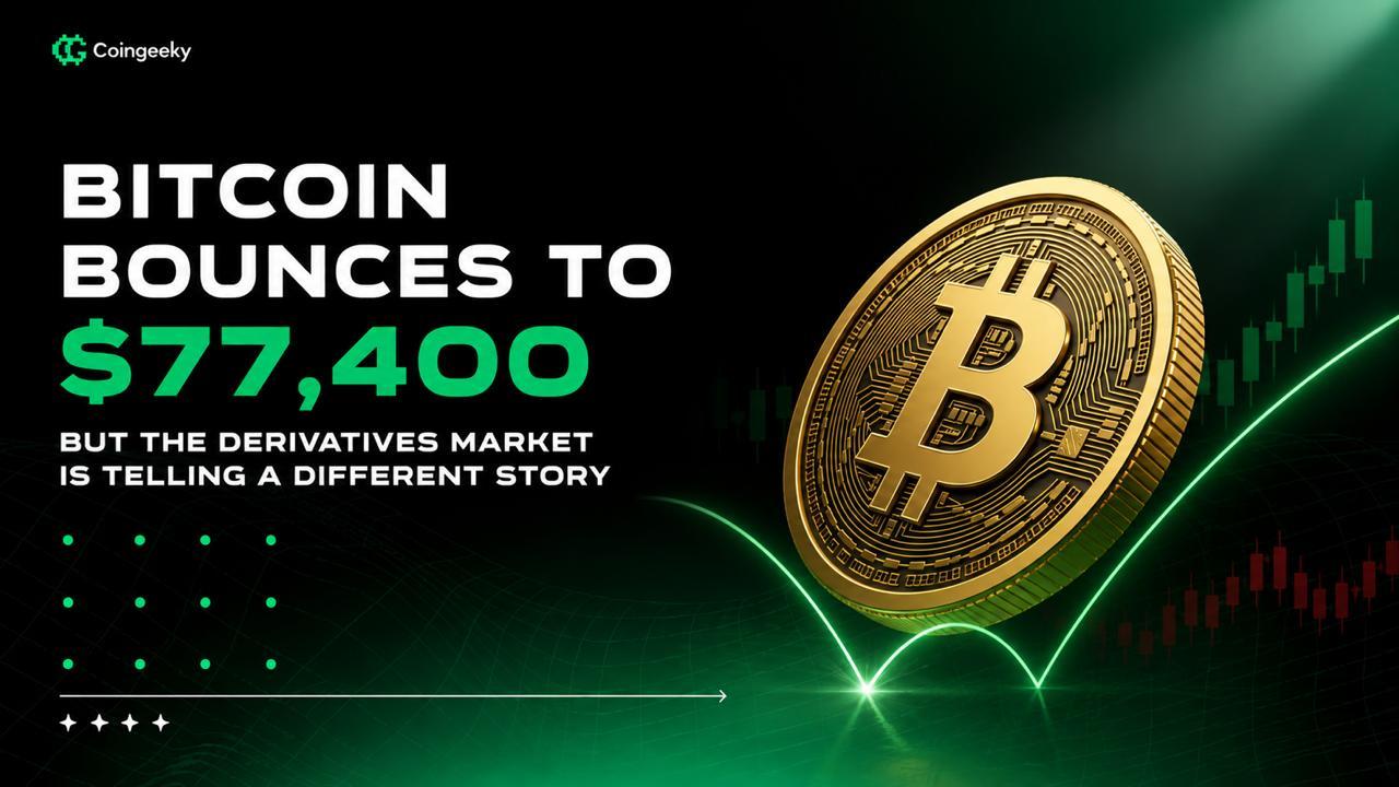 Bitcoin Bounces to $77,400, But the Derivatives Market Is Telling a Different Story