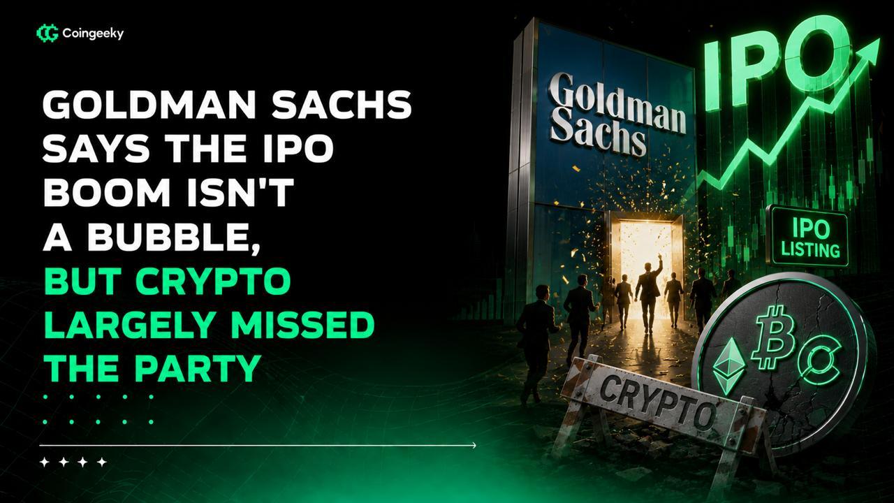 Goldman Sachs Says the IPO Boom Isn't a Bubble, But Crypto Largely Missed the Party