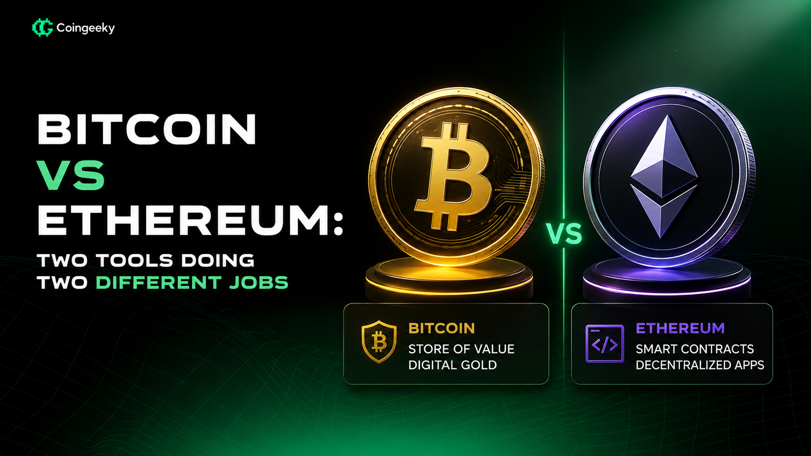 Bitcoin vs Ethereum: Two Tools Doing Two Different Jobs