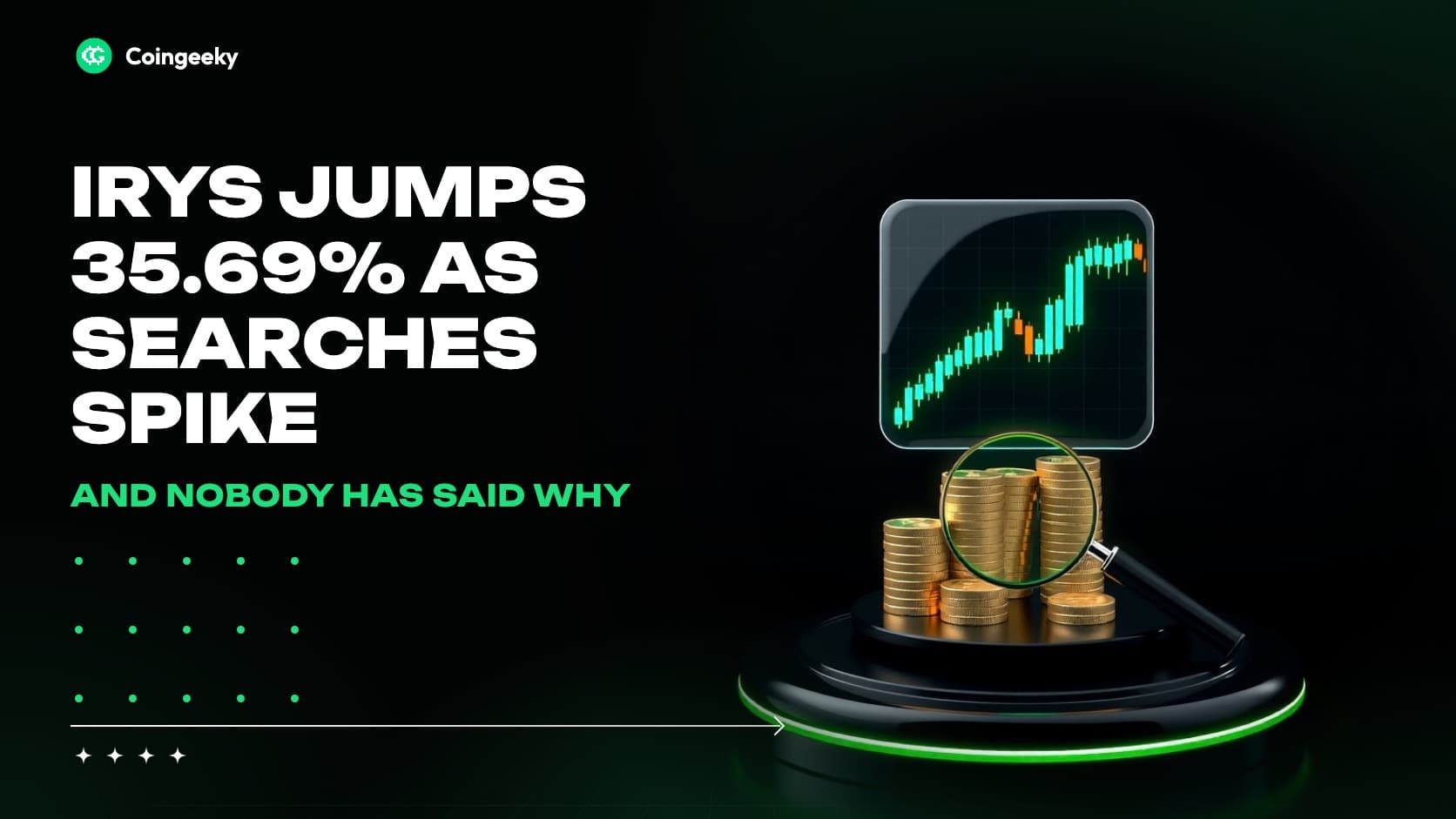 Irys jumped 35.69% as Universal High Income topped crypto searches, and nobody has said why